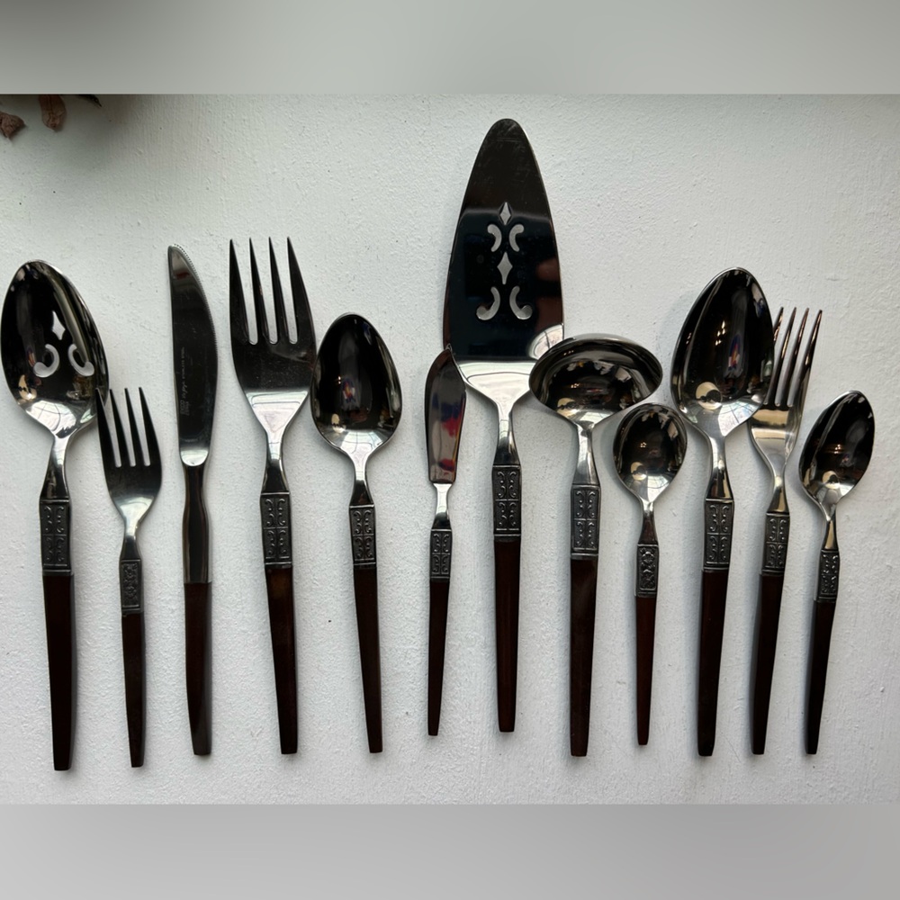 Vintage Ekco Eterna La Joya Cutlery Set MCM Danish Modern Flatware NWT lot of 60